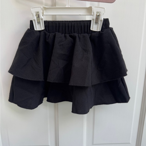 SHEIN 3T Girls Black Layered Flowy Skirt - Picture 1 of 4